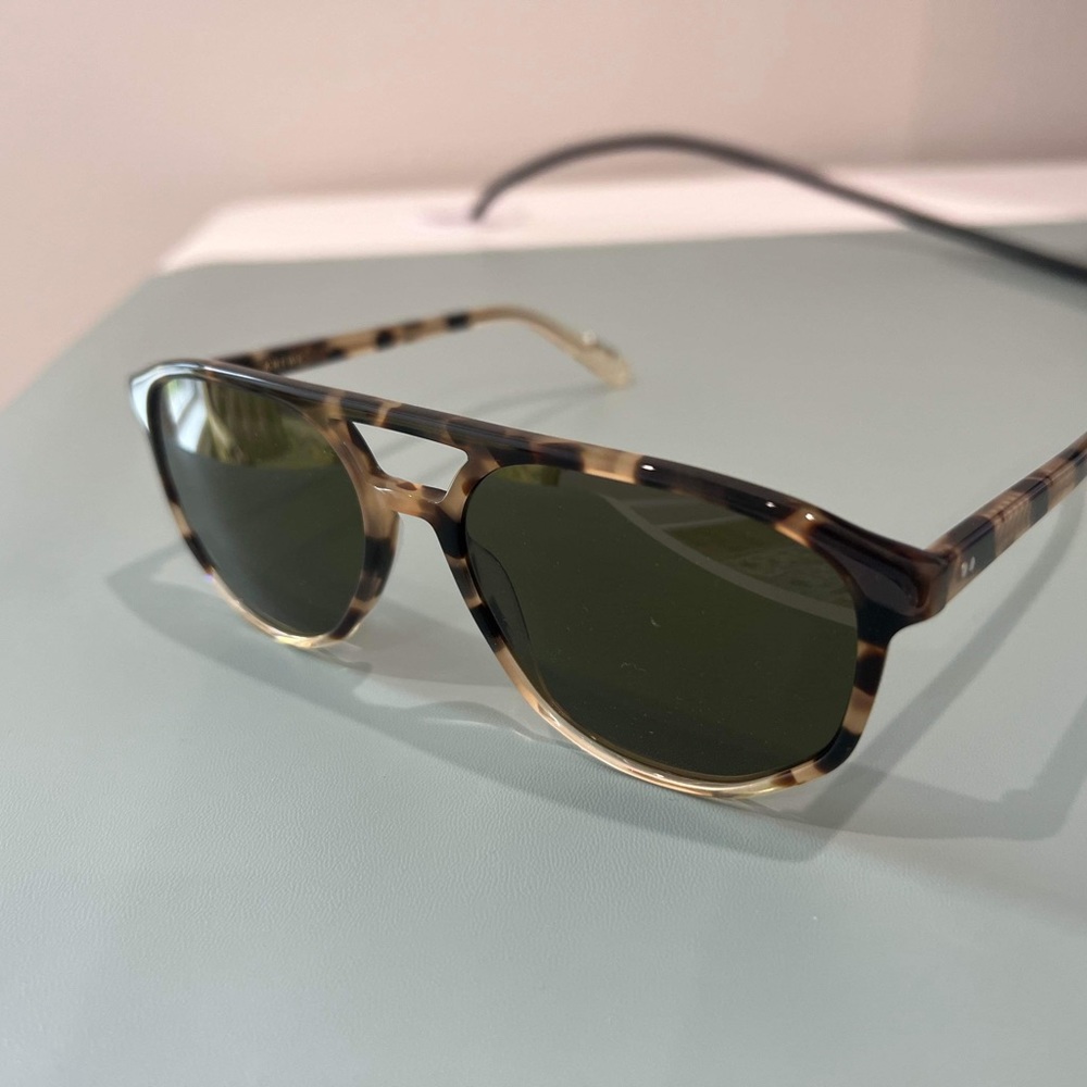 KREWE Tortoise Frame Sunglasses with Olive Green Lenses - Picture 2 of 5